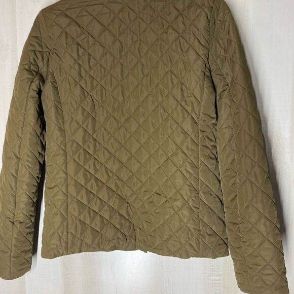 J. Crew Olive green quilted jacket coat, size small - Picture 8 of 14